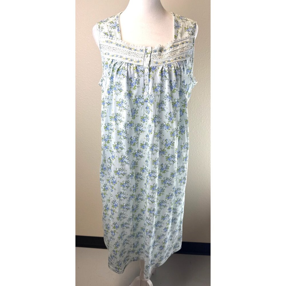 Pink Label Women's Large Nightgown Sleeveless Midi Cotton Blend Grandma
